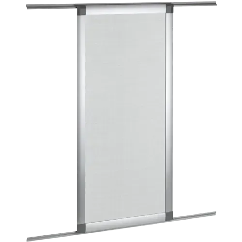 Mosquitera corredera blanca con marco de aluminio y red tensada para ventanas y puertas