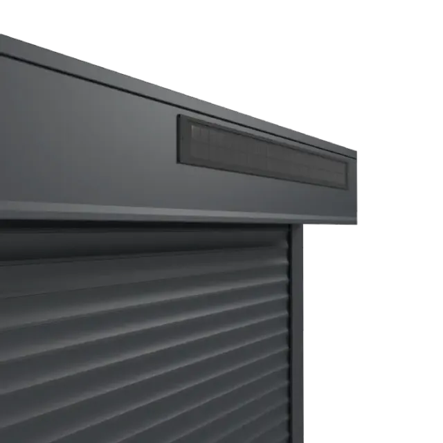 Cajón Mini Solar con placa solar integrada para persianas exteriores sostenibles