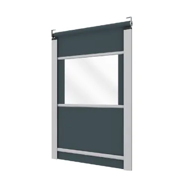 Toldo bajante Lens con ventana de PVC y perfiles intermedios para mayor estabilidad en terrazas