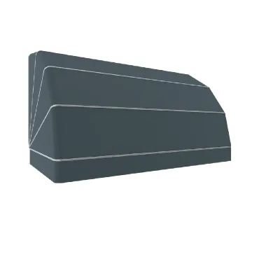 Toldo capota modelo Lutecia con forma circular y líneas curvas para fachadas comerciales
