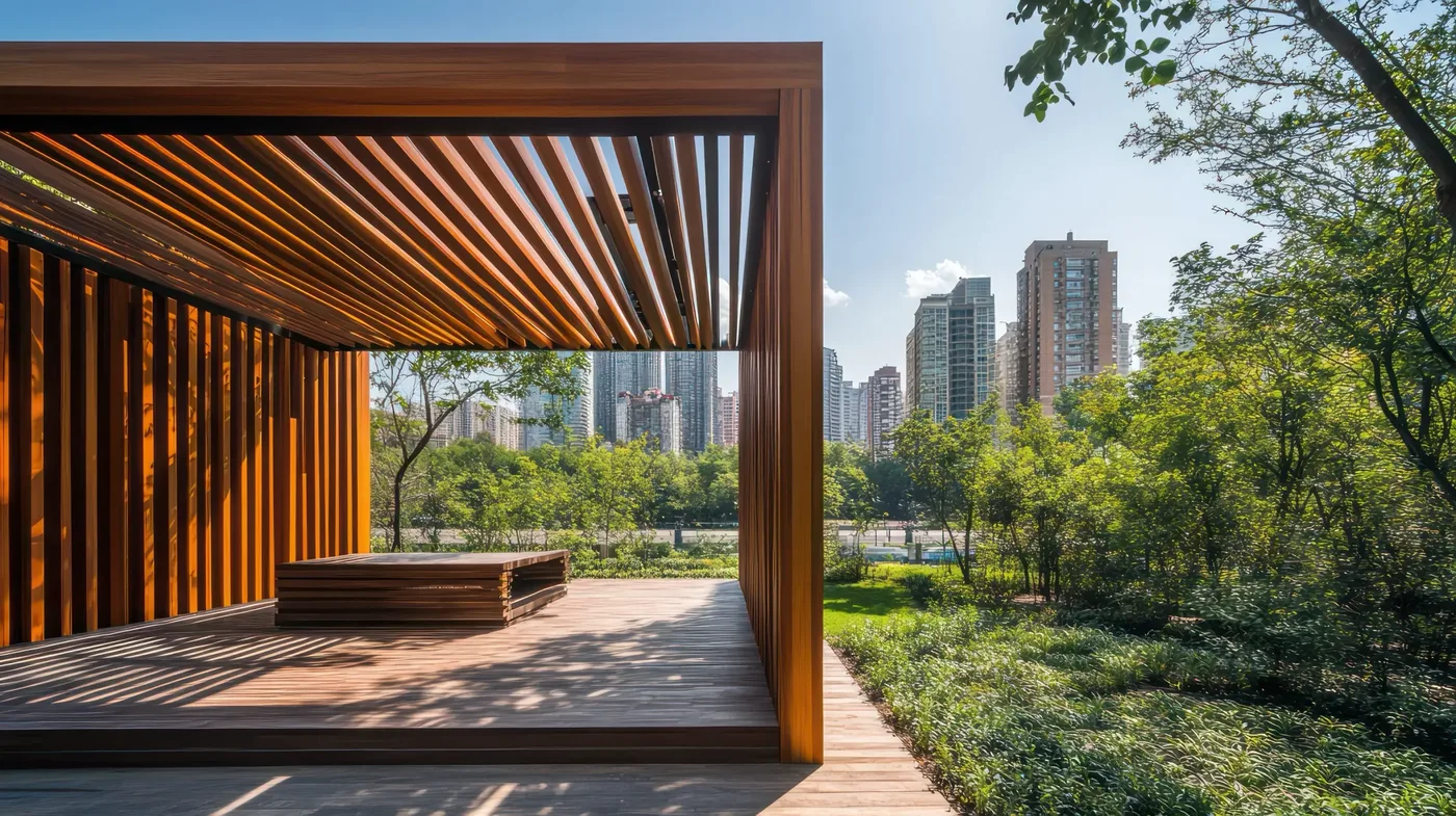 Pérgola bioclimática con lamas orientables instalada en una terraza