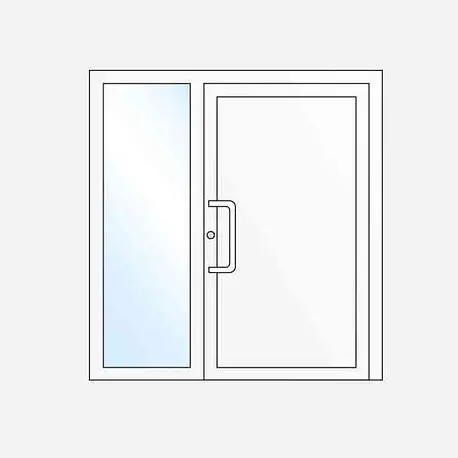 Puerta de entrada con cristalera lateral derecha o izquierda que aporta luz natural