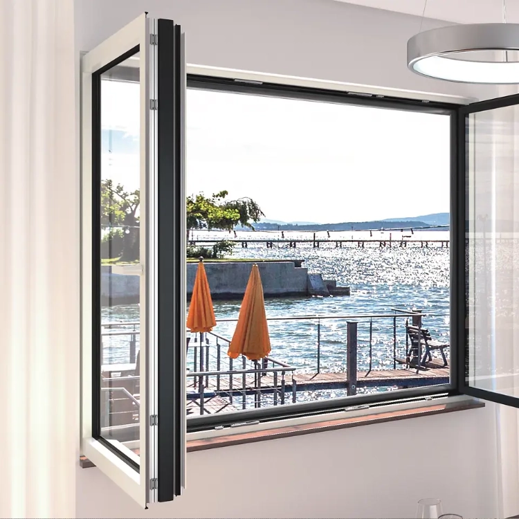 Ventana de diseño de hoja oculta instalada con vistas panorámicas en Zaragoza