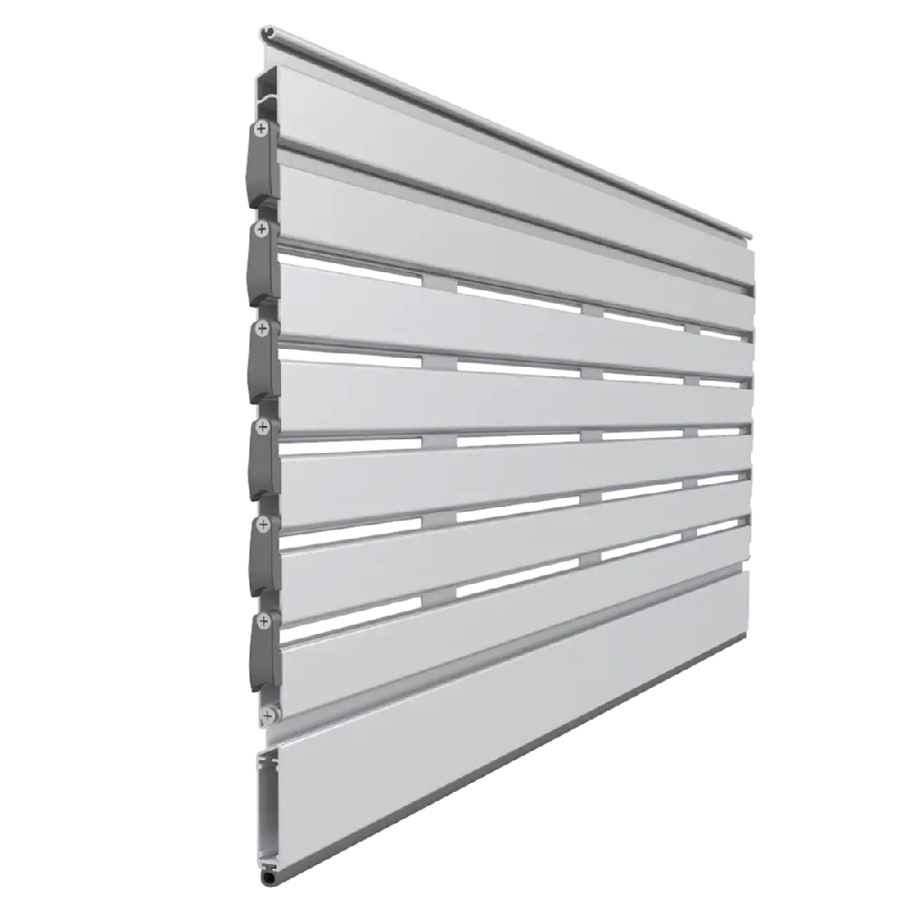 Lama PS-25 R de aluminio extrusionado con diseño apaisado y máxima ventilación