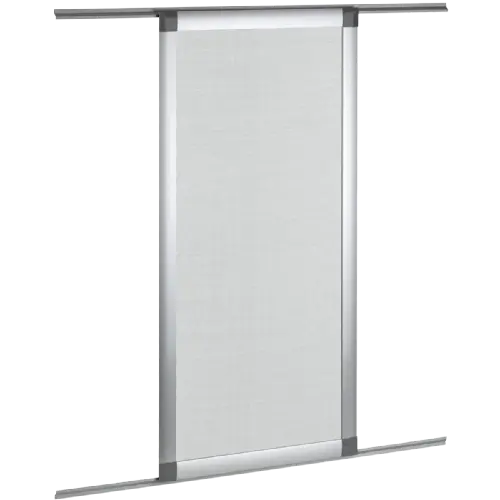 Mosquitera corredera con rodamientos silenciosos, ideal para ventanas y puertas con carpintería de aluminio Mosquitera corredera blanca con marco de aluminio y red tensada para ventanas y puertas